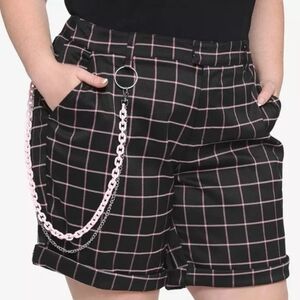 NWT Hot Topic Black & Pink Bermuda Shorts